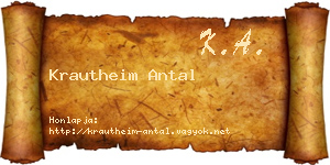 Krautheim Antal névjegykártya